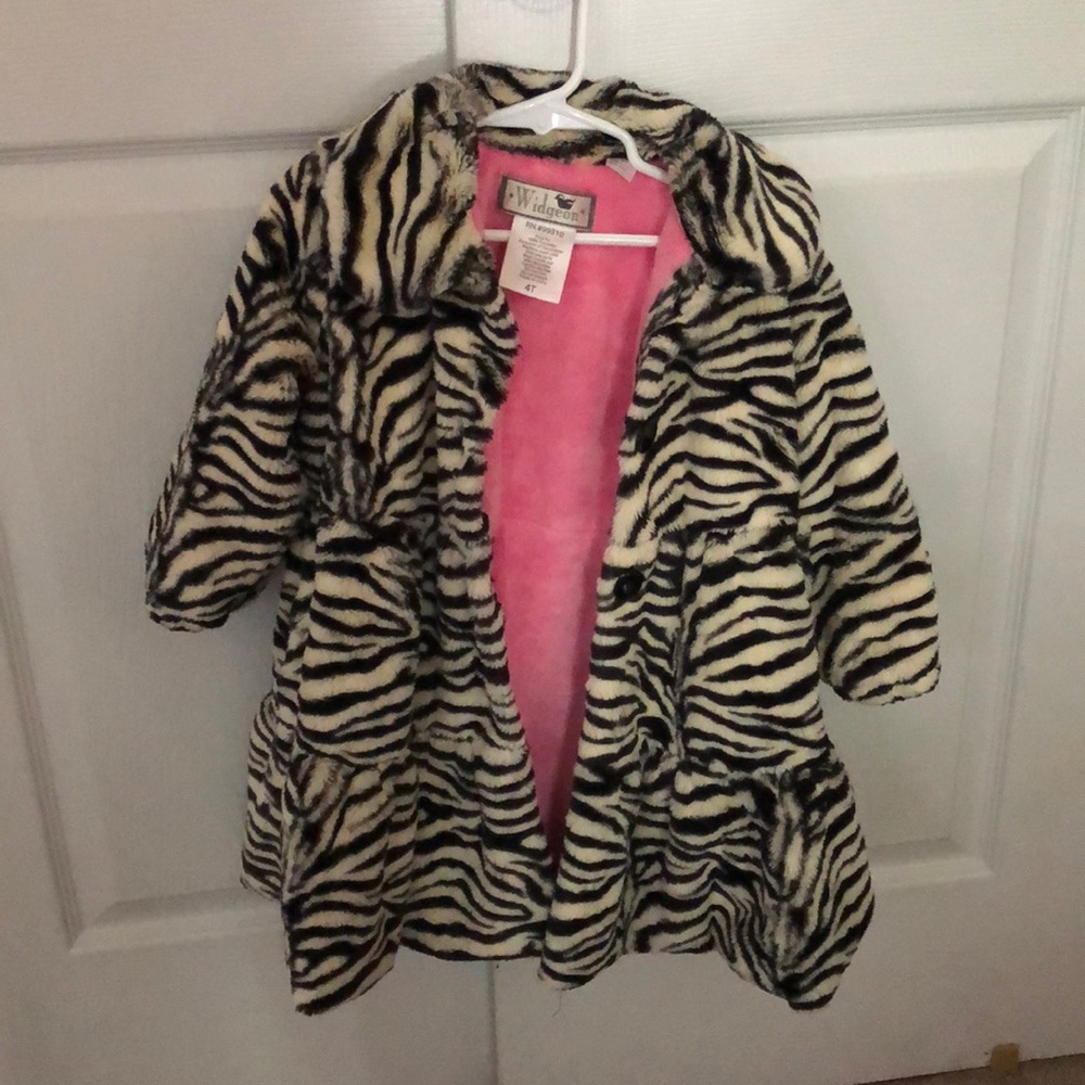 Zebra fur coat
